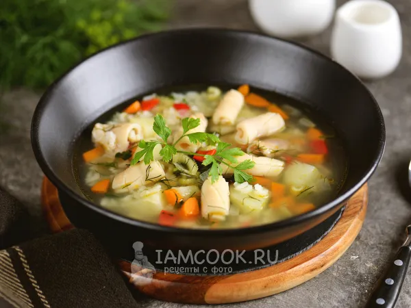 Фото блюда: Суп с кальмаром