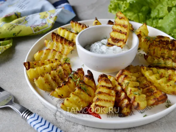 Фото готового блюда: Картошка по-деревенски в аэрогриле