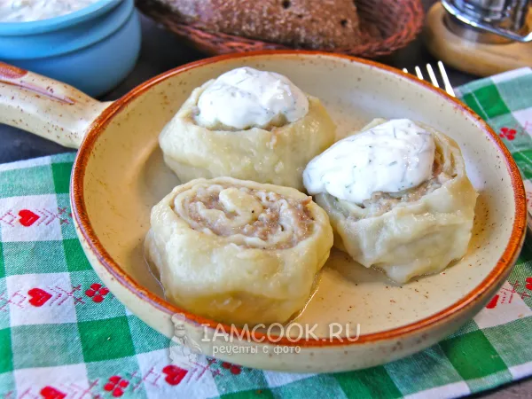 Фото готового блюда: Ленивые манты на сковороде