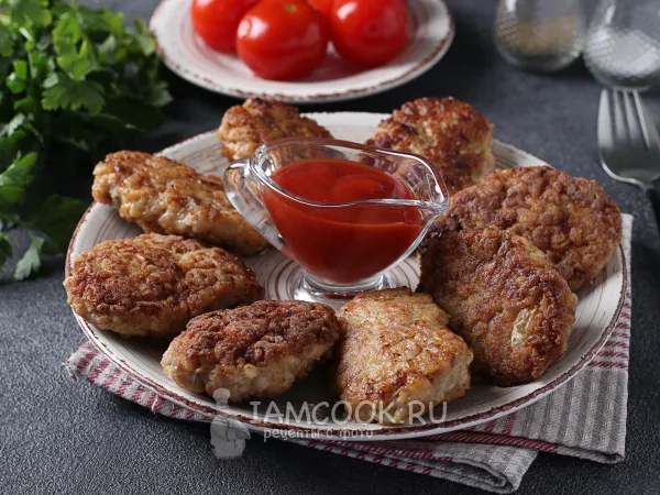 Фото готового блюда: Котлеты из индейки с овсяными хлопьями