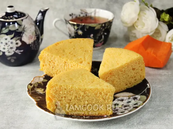 Фото блюда: Бисквит с тыквой в мультиварке