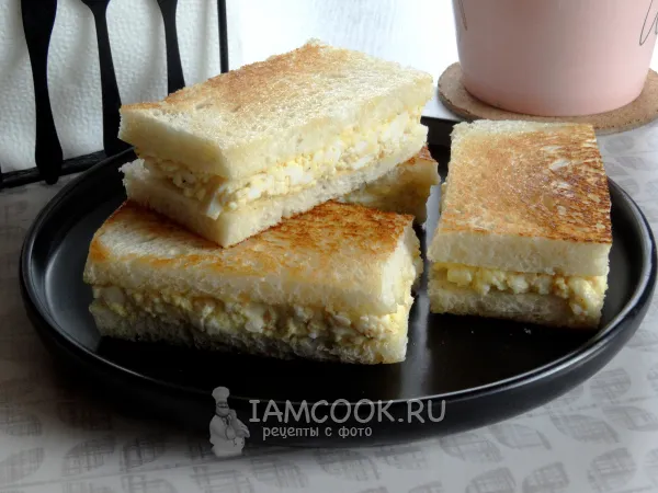 Фото готового блюда: Яичный сэндвич