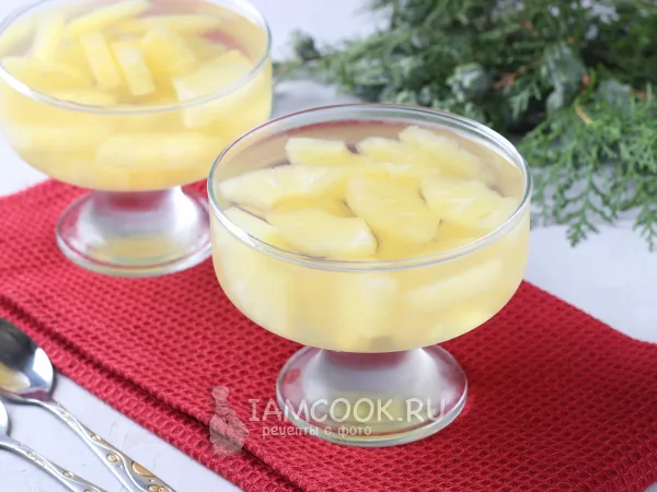 Фото готового блюда: Желе из консервированных ананасов