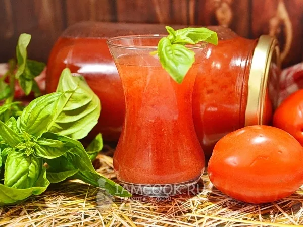 Фото блюда: Томатный сок с базиликом на зиму