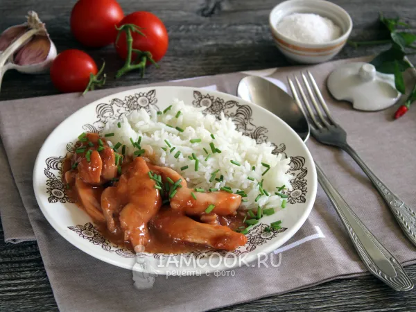 Фото блюда: Курица в остро-сладком соусе