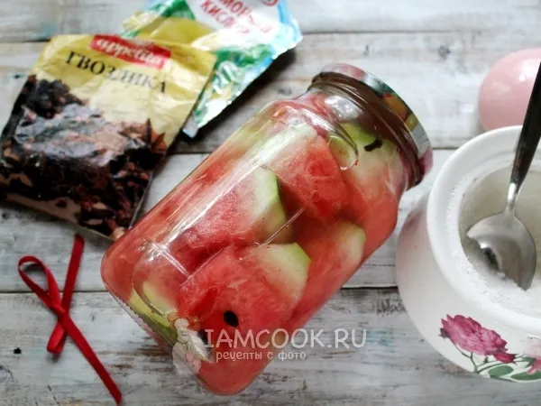 Фото блюда: Маринованный арбуз на зиму с лимонной кислотой