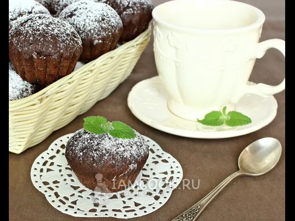 Фото готового блюда: Маффины шоколадные «Нежные»
