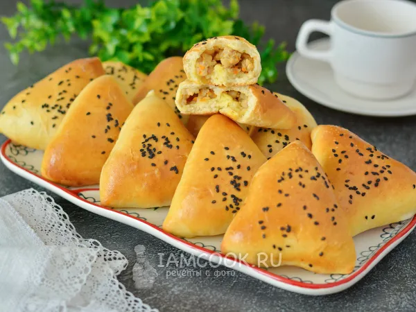 Фото готового блюда: Пирожки с индейкой в духовке