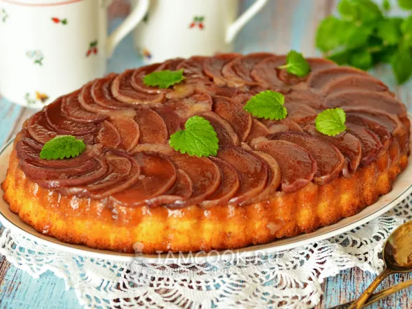 Фото блюда: Пирог с карамелизированными персиками