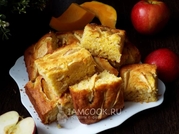 Фото блюда: Тыквенный кекс с яблоками