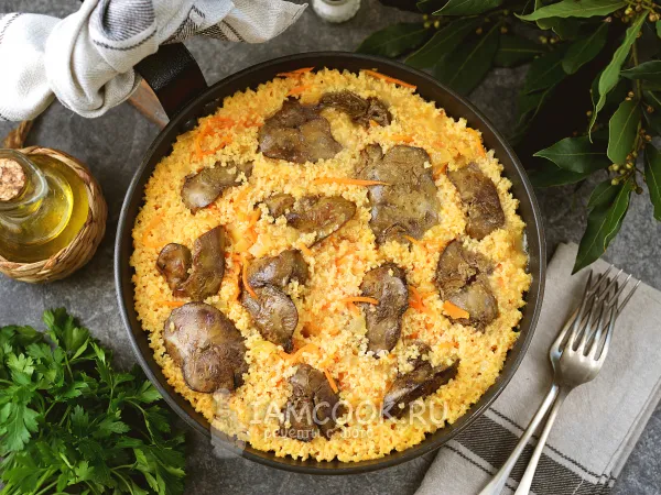 Фото блюда: Пшенная каша с печенью