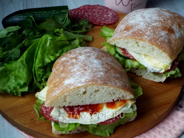 Фото блюда: Бутерброды с чиабаттой