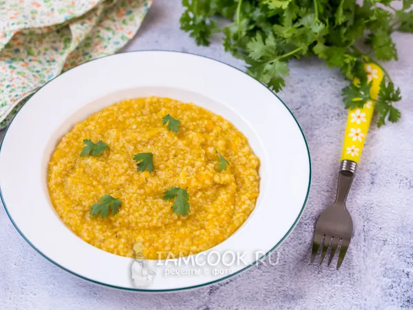 Фото блюда: Ячневая каша с тыквой на воде