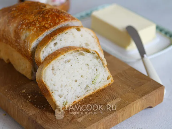 Фото готового блюда: Хлеб с чесноком и укропом