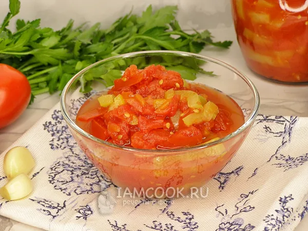 Фото блюда: Лечо без уксуса с чесноком