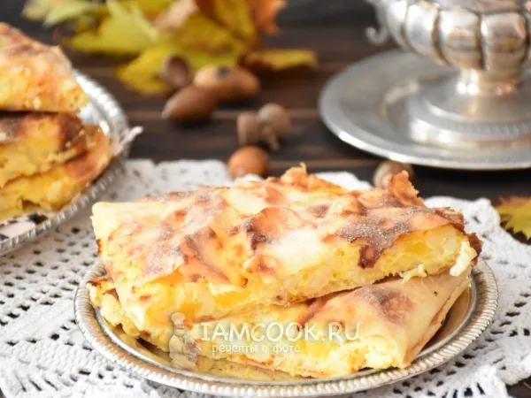 Фото блюда: Пирог с тыквой и рисом