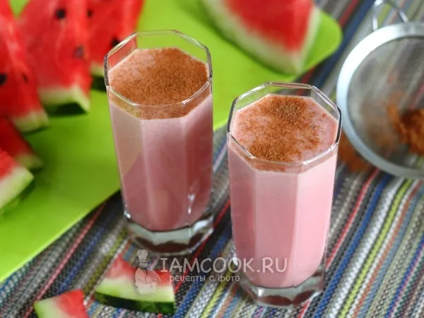 Фото блюда: Коктейль из арбуза и молока