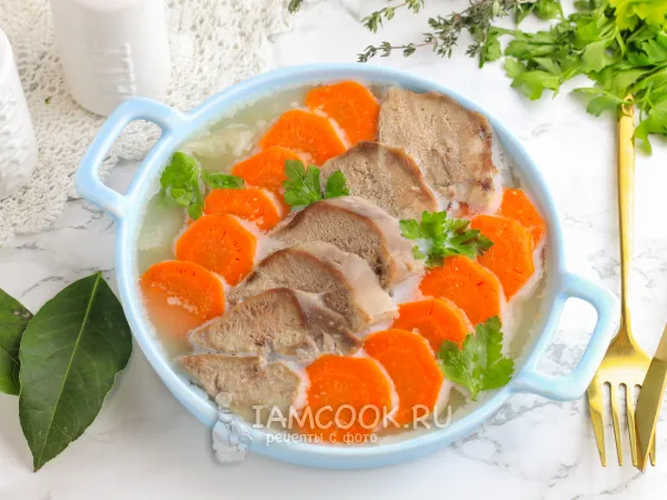 Фото блюда: Заливное из языка без желатина