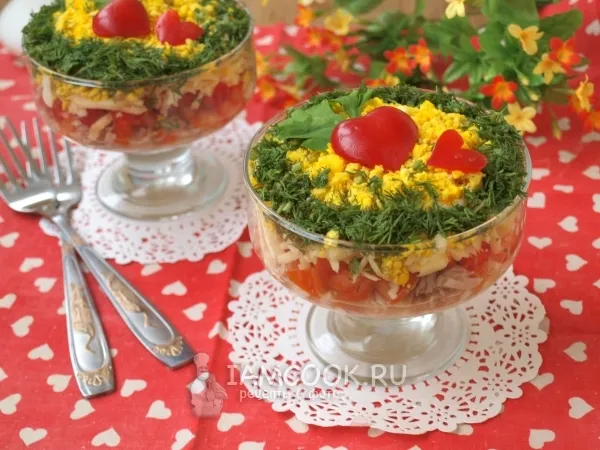 Фото блюда: Салат «Нежность» с тунцом в собственном соку