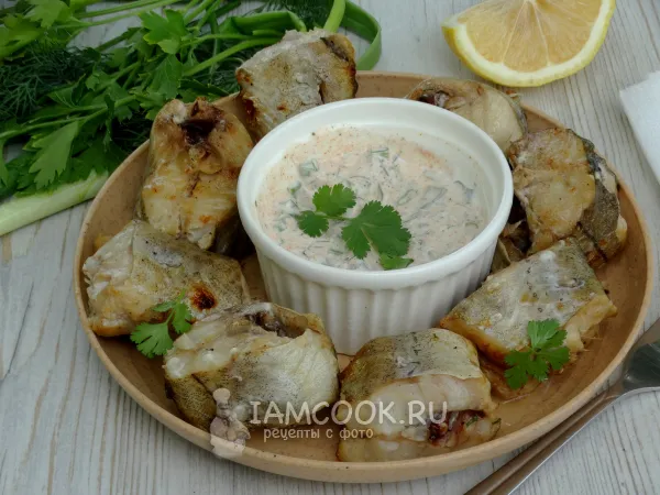 Фото блюда: Шашлык из минтая на мангале