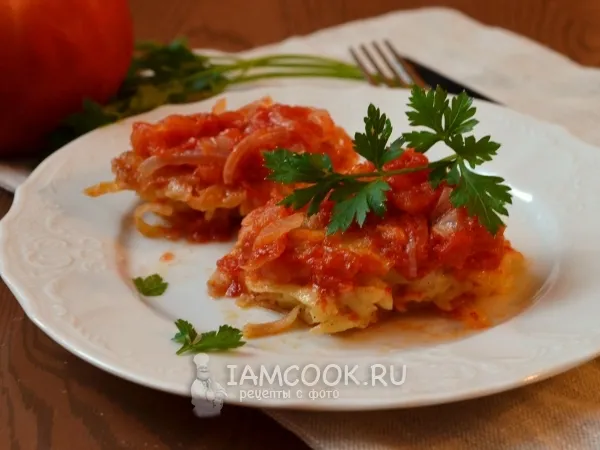 Фото блюда: Драники в томатном соусе
