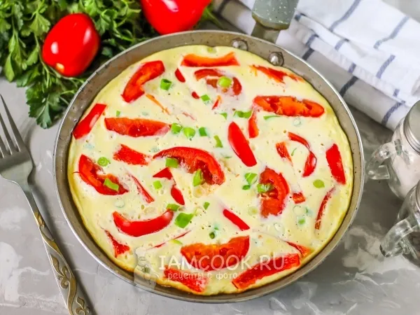 Фото блюда: Омлет на сметане с овощами