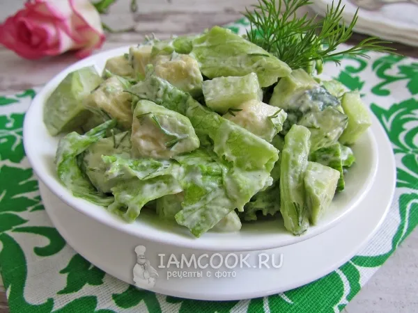 Фото блюда: Салат из авокадо с огурцом