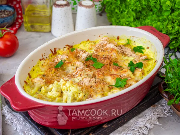 Фото блюда: Гратен из цветной капусты с сыром