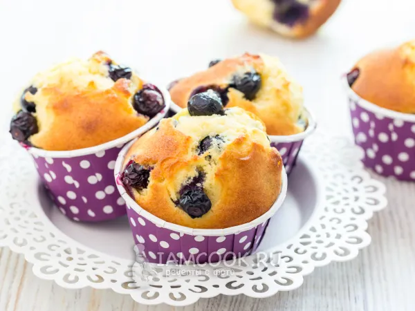 Фото блюда: Черничные капкейки