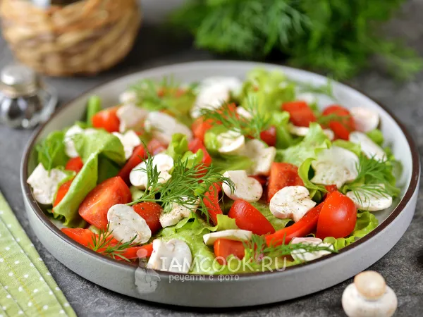 Фото готового блюда: Диетический салат с грибами (ПП)