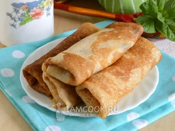 Фото блюда: Диетические блинчики с творожно-банановой начинкой