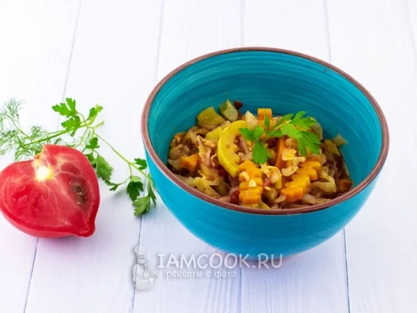 Фото блюда: Овощное рагу с кабачками и капустой в мультиварке