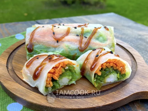 Фото блюда: Жареные спринг-роллы с креветками