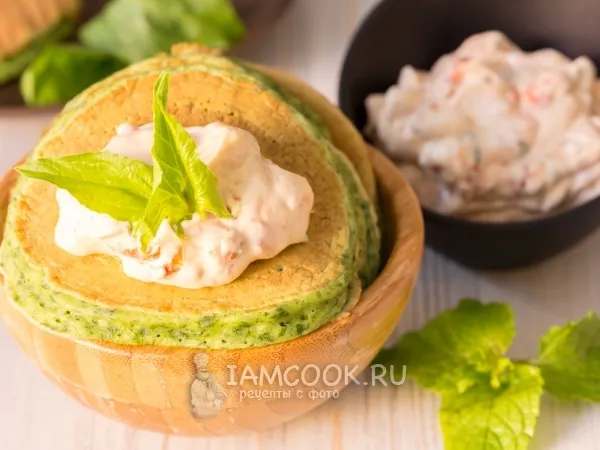 Фото готового блюда: Шпинатные панкейки