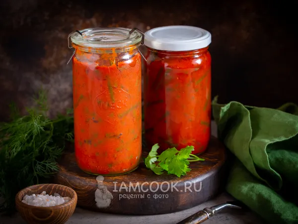 Фото блюда: Лечо из чесночных стрелок на зиму