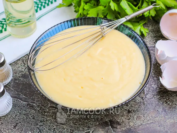 Фото блюда: Жидкое тесто для пирога на сметане