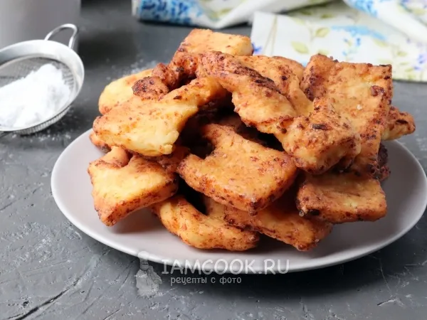 Фото готового блюда: Хворост с творогом