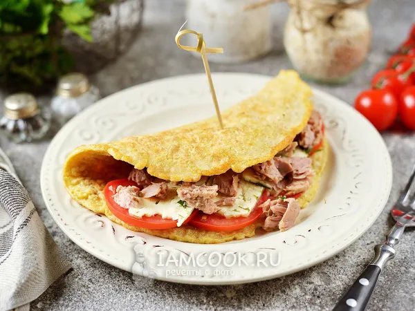 Фото блюда: Овсяноблин с тунцом