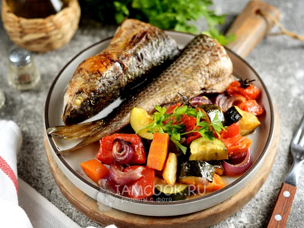 Фото блюда: Пеленгас с овощами в духовке