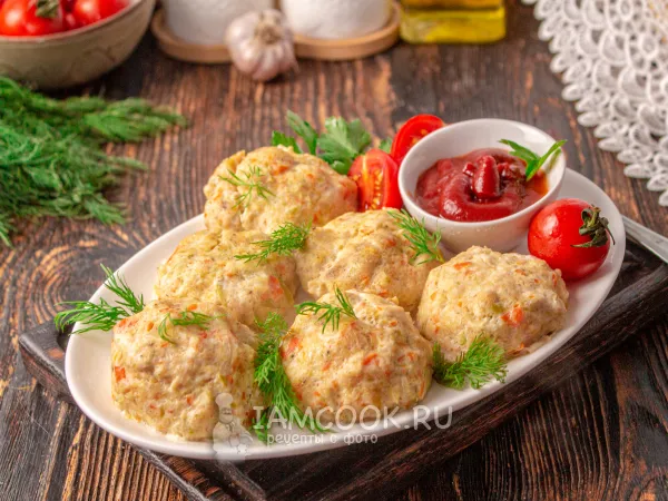 Фото готового блюда: Паровые котлеты из куриного фарша в мультиварке