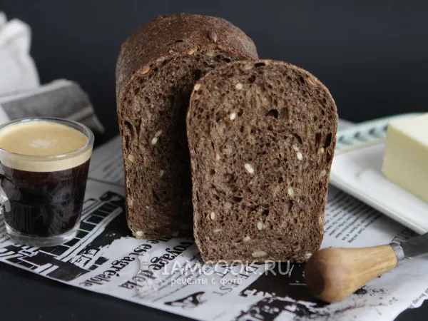 Фото готового блюда: Пшенично-ржаной хлеб с семечками