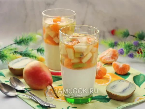 Фото блюда: Молочное желе с фруктами