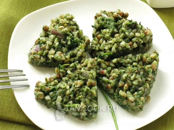 Фото готового блюда: Гречка со шпинатом