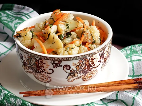 Фото готового блюда: Цветная капуста по-корейски