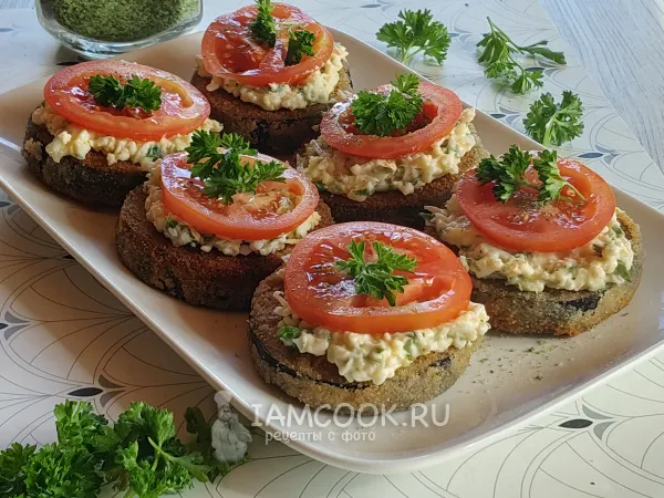 Фото блюда: Бутерброды из баклажанов