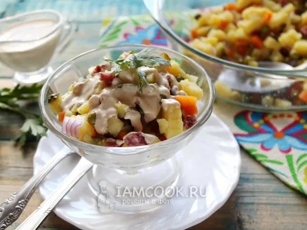 Фото блюда: Оливье со сметанно-горчичной заправкой