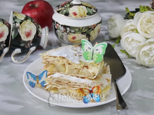 Фото блюда: Пирог из лаваша с яблоками в духовке