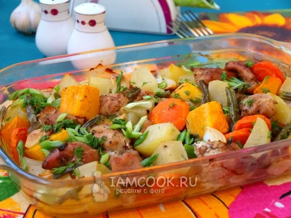 Фото блюда: Индейка с овощами в духовке