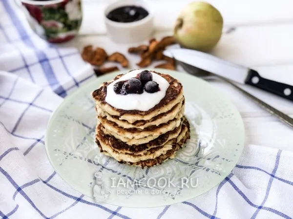 Фото блюда: Творожно-яблочные оладьи