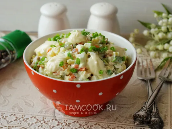 Фото готового блюда: Оливье с горбушей